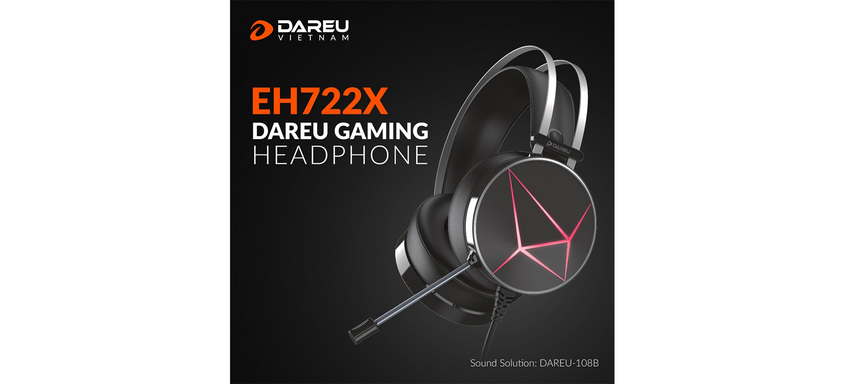 Tai nghe DareU EH722X USB 7.1 Black